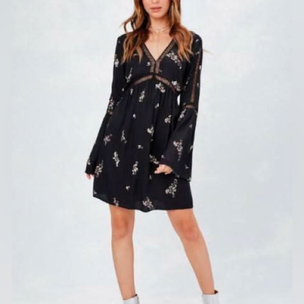 Lovestitch BOHO Floral Black Dress size M
